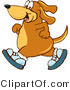Vector Illustration of a Hound Dog Mascot Wearing Tennis Shoes and Taking a Walk by Mascot Junction
