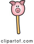 Vector Illustration of a Piggy Cake Pop Dessert by Mascot Junction