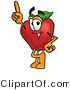 Vector Illustration of a Red Apple Mascot Pointing Upwards by Mascot Junction