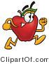 Vector Illustration of a Red Apple Mascot Running in a Hurry by Mascot Junction