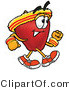 Vector Illustration of a Red Apple Mascot Speed Walking or Jogging by Mascot Junction