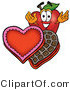 Vector Illustration of a Red Apple Mascot with an Open Box of Valentines Day Chocolate Candies by Mascot Junction