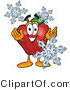 Vector Illustration of a Red Apple Mascot with Icy Snowflakes in Winter by Mascot Junction
