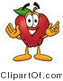 Vector Illustration of a Red Apple Mascot with Open Arms While Greeting Someone by Mascot Junction