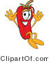 Vector Illustration of a Red Hot Chili Pepper Mascot Jumping by Mascot Junction