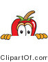 Vector Illustration of a Red Hot Chili Pepper Mascot Scared, Peeking over a Surface by Mascot Junction