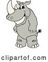 Vector Illustration of a Smiling Cartoon Rhinoceros School Mascot Character by Mascot Junction