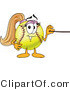 Vector Illustration of a Softball Girl Mascot Using a Pointer Stick by Mascot Junction