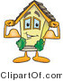 Vector Illustration of a Strong Home Mascot Flexing Muscles by Mascot Junction