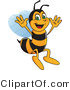 Vector Illustration of a Worker Bee Mascot Jumping by Mascot Junction