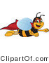Vector Illustration of a Worker Bee Mascot Super Hero by Mascot Junction