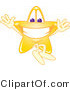 Vector Illustration of a Yellow Cartoon Star Mascot Jumping by Mascot Junction