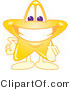 Vector Illustration of a Yellow Cartoon Star Mascot Pointing Outwards by Mascot Junction