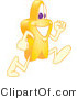 Vector Illustration of a Yellow Cartoon Star Mascot Running by Mascot Junction