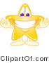 Vector Illustration of a Yellow Cartoon Star Mascot Welcoming by Mascot Junction