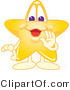 Vector Illustration of a Yellow Cartoon Star Mascot Whispering by Mascot Junction