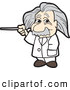 Vector Illustration of an Albert Einstein Scientist Using a Pointer Stick by Mascot Junction