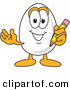Vector Illustration of an Egg Mascot Holding a Pencil by Mascot Junction