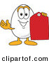 Vector Illustration of an Egg Mascot Holding a Sales Tag by Mascot Junction