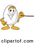 Vector Illustration of an Egg Mascot Using a Pointer Stick by Mascot Junction