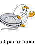Vector Illustration of an Egg Mascot Waving by a Computer Mouse by Mascot Junction