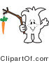 Vector Illustration of an Outlined Cartoon Character Dangling a Carrot by Mascot Junction