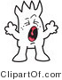 Vector Illustration of an Screaming Outlined Cartoon Character by Mascot Junction