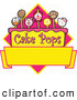 Vector Illustration of Animal Cake Pops Design with Blank Copyspace by Mascot Junction