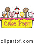 Vector Illustration of Cake Pops over Yellow and Pink with Text by Mascot Junction