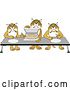 Vector Illustration of Cartoon Bobcat Mascots Offering Pizza, Symbolizing Gratitude by Mascot Junction