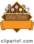 Vector Illustration of Yummy Animal Cake Pops Logo Design with Blank Copyspace - Version #3 by Mascot Junction