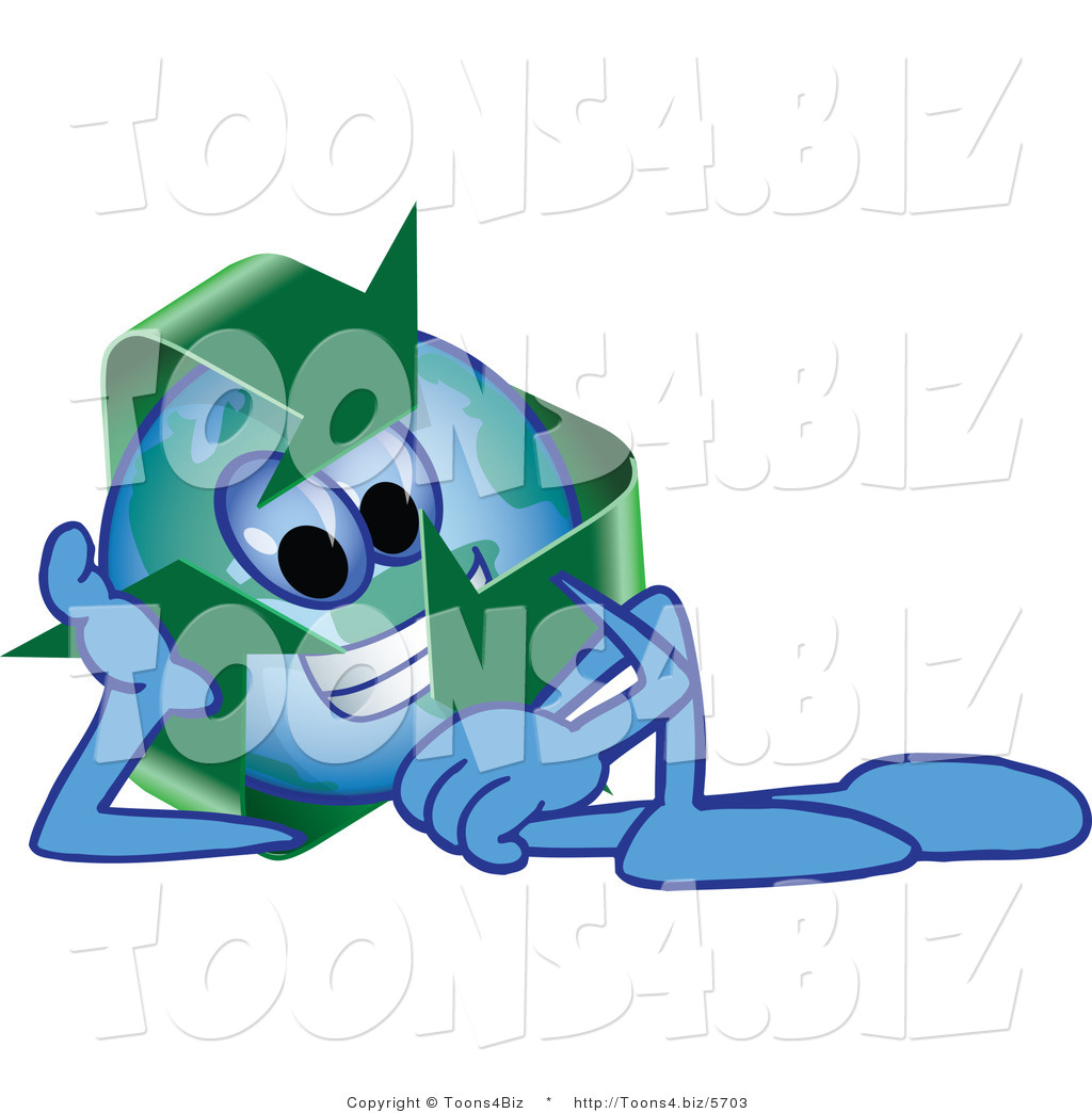 Vector Illustration of a Cartoon Recycle Mascot Resting by Toons4Biz