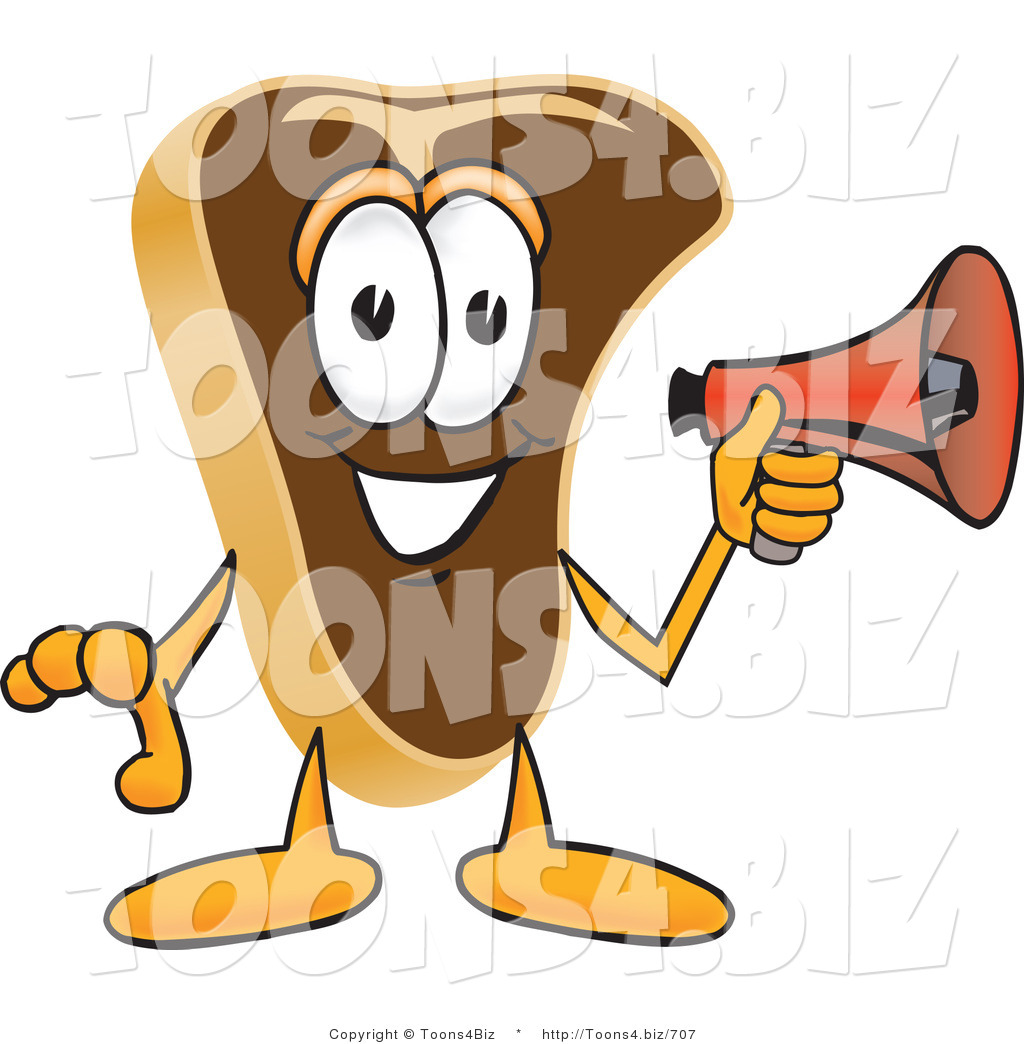 Vector Illustration of a Cartoon Steak Mascot Preparing to Make an ...