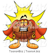 Illustration of a Basketball Mascot Dressed As a Super Hero by Mascot Junction