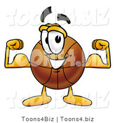 Illustration of a Basketball Mascot Flexing His Arm Muscles by Mascot Junction