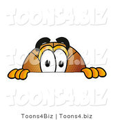 Illustration of a Basketball Mascot Peeking over a Surface by Mascot Junction