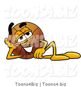 Illustration of a Basketball Mascot Resting His Head on His Hand by Mascot Junction