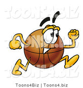Illustration of a Basketball Mascot Running by Mascot Junction