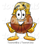 Illustration of a Basketball Mascot Wearing a Helmet by Mascot Junction