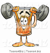 Illustration of a Beer Mug Mascot Holding a Heavy Barbell Above His Head by Mascot Junction