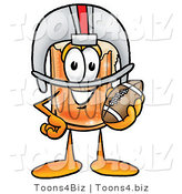 Illustration of a Beer Mug Mascot in a Helmet, Holding a Football by Mascot Junction