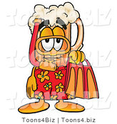 Illustration of a Beer Mug Mascot in Orange and Red Snorkel Gear by Mascot Junction