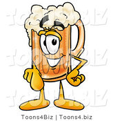 Illustration of a Beer Mug Mascot Pointing at the Viewer by Mascot Junction