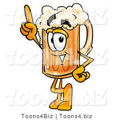 Illustration of a Beer Mug Mascot Pointing Upwards by Toons4Biz