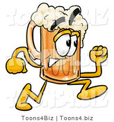 Illustration of a Beer Mug Mascot Running by Mascot Junction