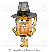 Illustration of a Beer Mug Mascot Wearing a Pilgrim Hat on Thanksgiving by Mascot Junction