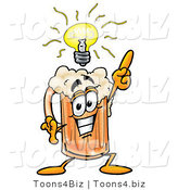 Illustration of a Beer Mug Mascot with a Bright Idea by Mascot Junction