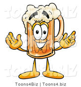 Illustration of a Beer Mug Mascot with Welcoming Open Arms by Mascot Junction
