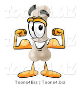 Illustration of a Bone Mascot Flexing His Arm Muscles by Toons4Biz