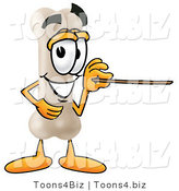 Illustration of a Bone Mascot Holding a Pointer Stick by Toons4Biz